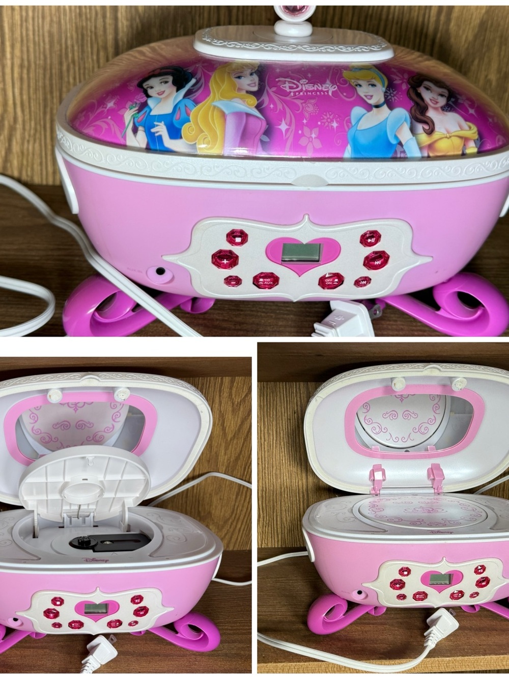 Disney Princesses Pink And White CD Player Jewelry Chest